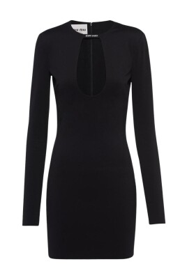elegant-keyhole-neck-black-dress