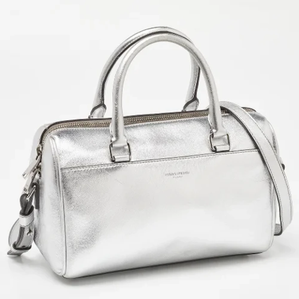 Yves Saint Laurent Vintage Pre-owned Leather handbags Gray Dames