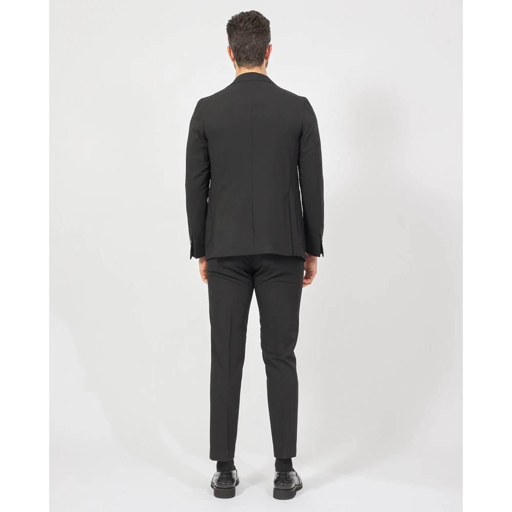 Mulish Zwarte Jurken Slim Fit Pak Black Heren