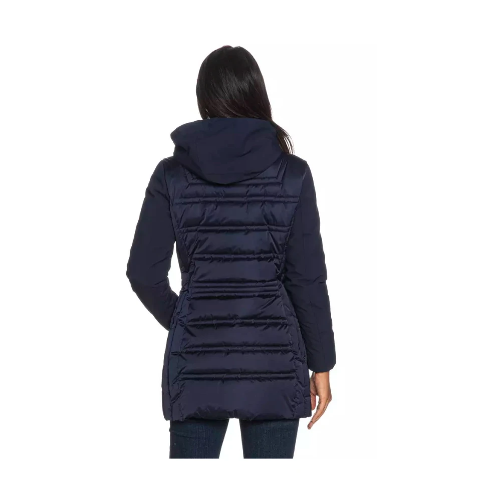 YES ZEE Dames Technische Stof Jas met Capuchon Blue Dames