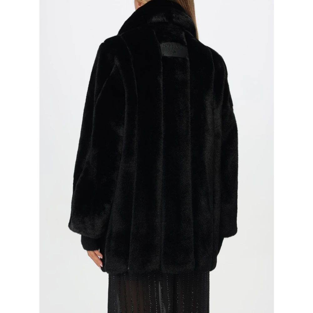 PATRIZIA PEPE Zwarte Shearling Ritsjas Black Dames