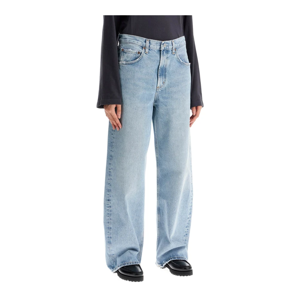 Agolde Donkere Vintage Gebogen Been Jeans Blue Dames