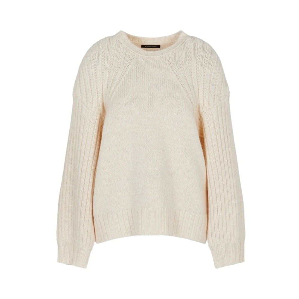Armani Exchange Rondhals gebreide trui Beige Dames