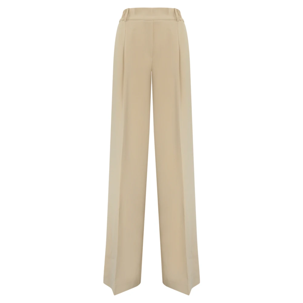 D.Exterior Klassieke Beige Broek Flared Fit Beige Dames