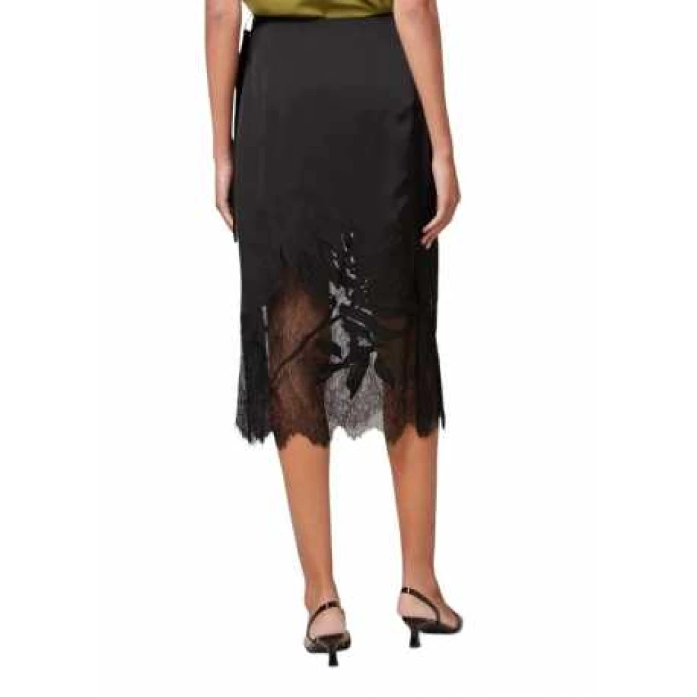 Paul Smith Zwarte Kant Viscose Rok Black Dames