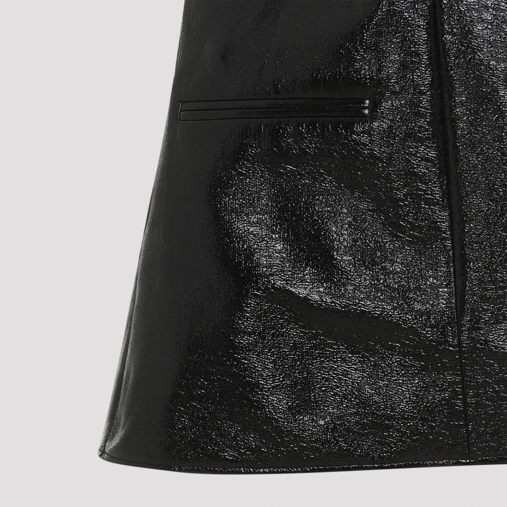 Courrèges Vinyl A-Lijn Jurk met Zakken Black Dames