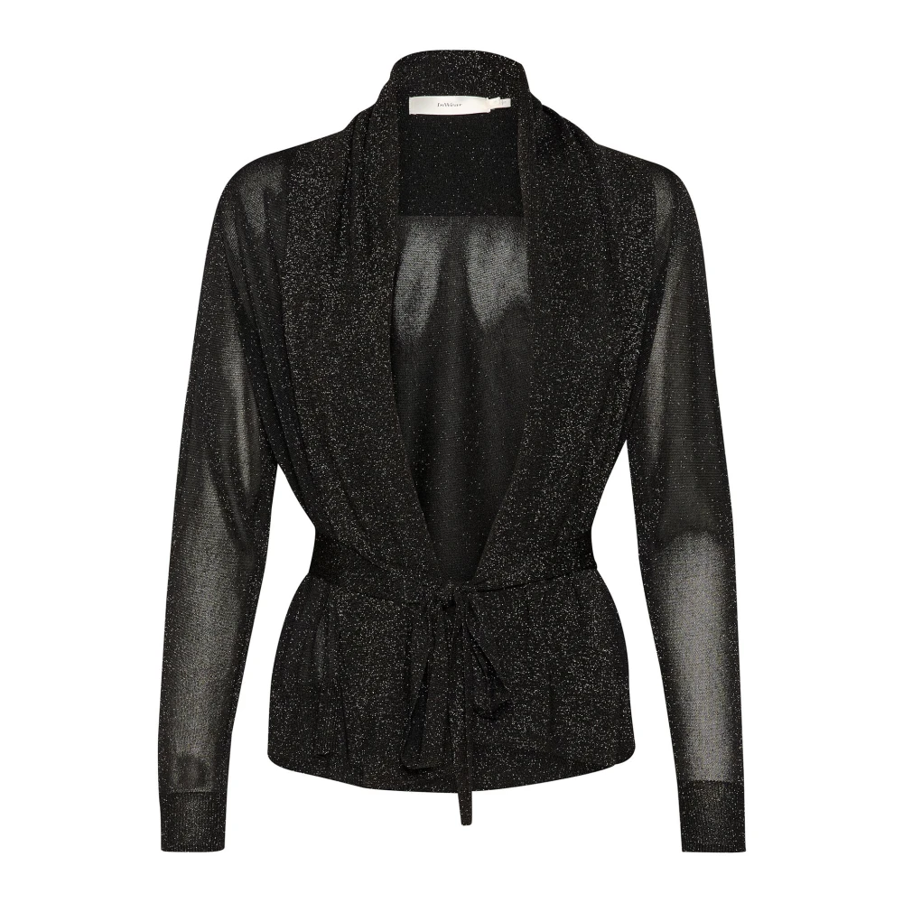 InWear Zwarte Korte Vest met Glans Black Dames