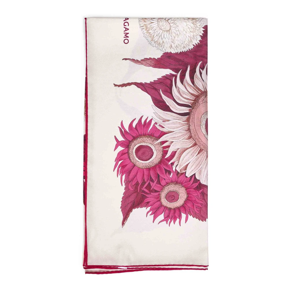 Ferragamo , Silk Scarves, Female, Multicolor, One Size, Sunflower Print Silk Scarf