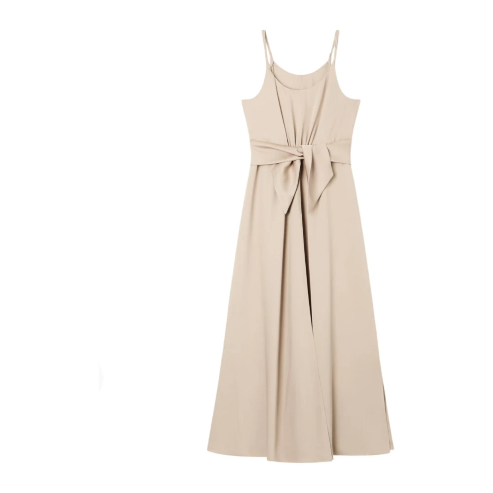 Emporio Armani Women's Beige Belted Long Dress - Maxi Dresses - Xl - Dresses