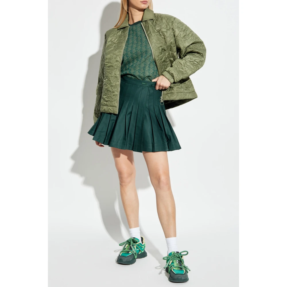 Lacoste Jas met geborduurd patroon Green Dames