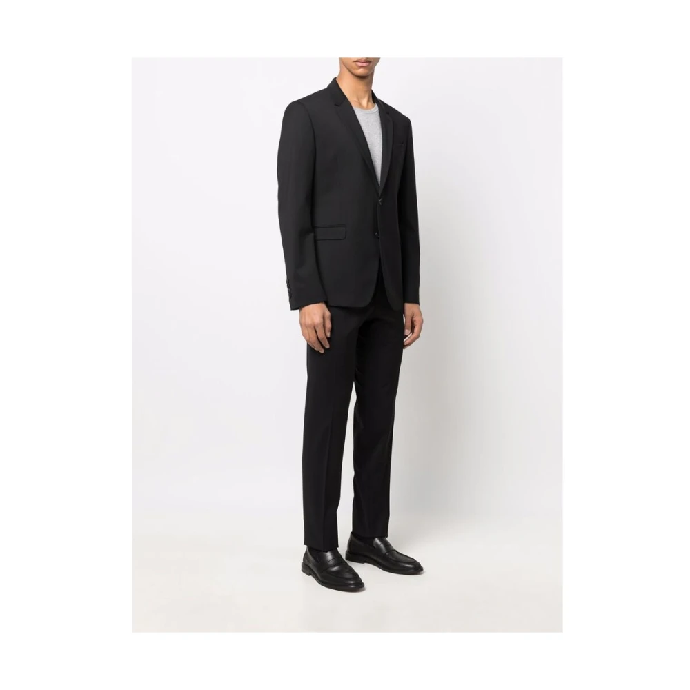 Reveres 1949 Zwart stretch-wollen pak Black Heren