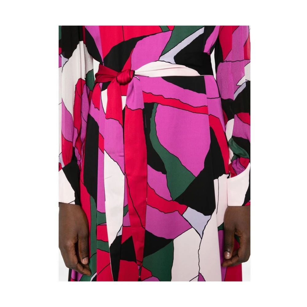Diane Von Furstenberg Abstract Patroon V-Hals Jurk Multicolor Dames