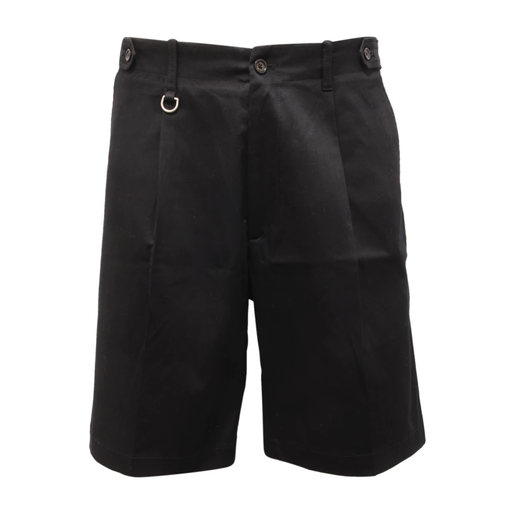 Paolo Pecora Men's Black Italian Made Bermuda Shorts