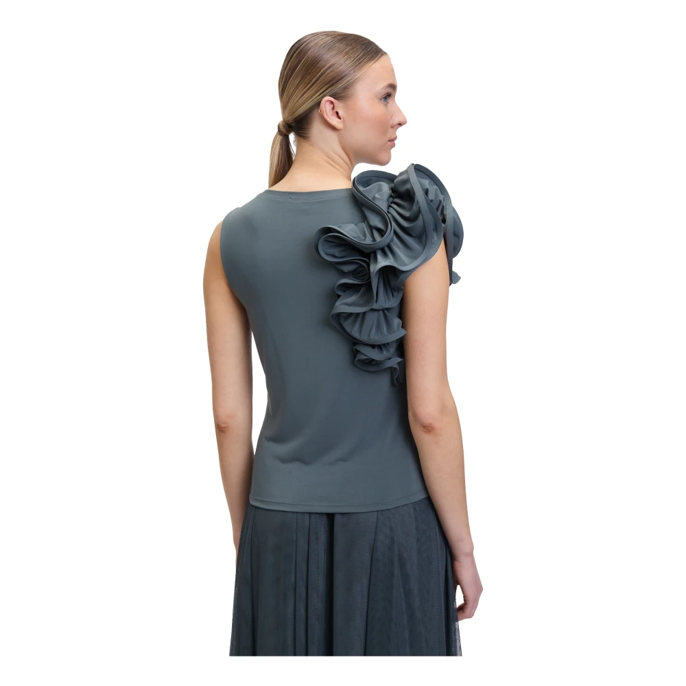 Vera Mont Elegant Ruffle Blouse Gray Dames