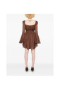 chocolate-brown-flared-cuffs-dress