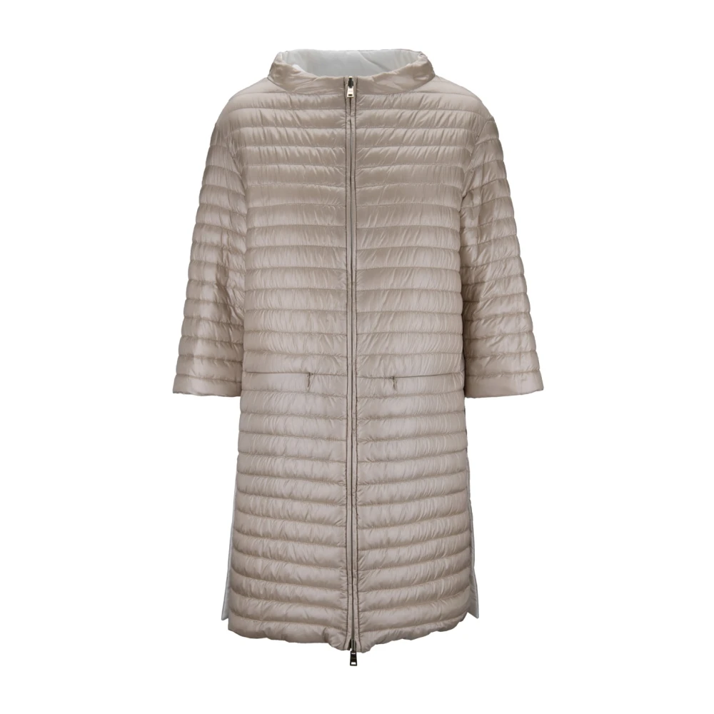 Herno Women's Beige Reversible Down Jacket With Zipper