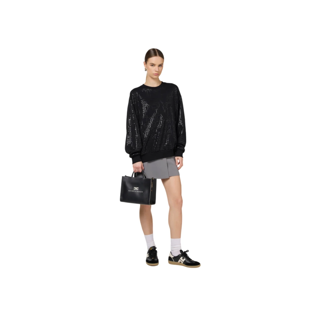 Elisabetta Franchi Zwarte Truien voor Vrouwen Black Dames