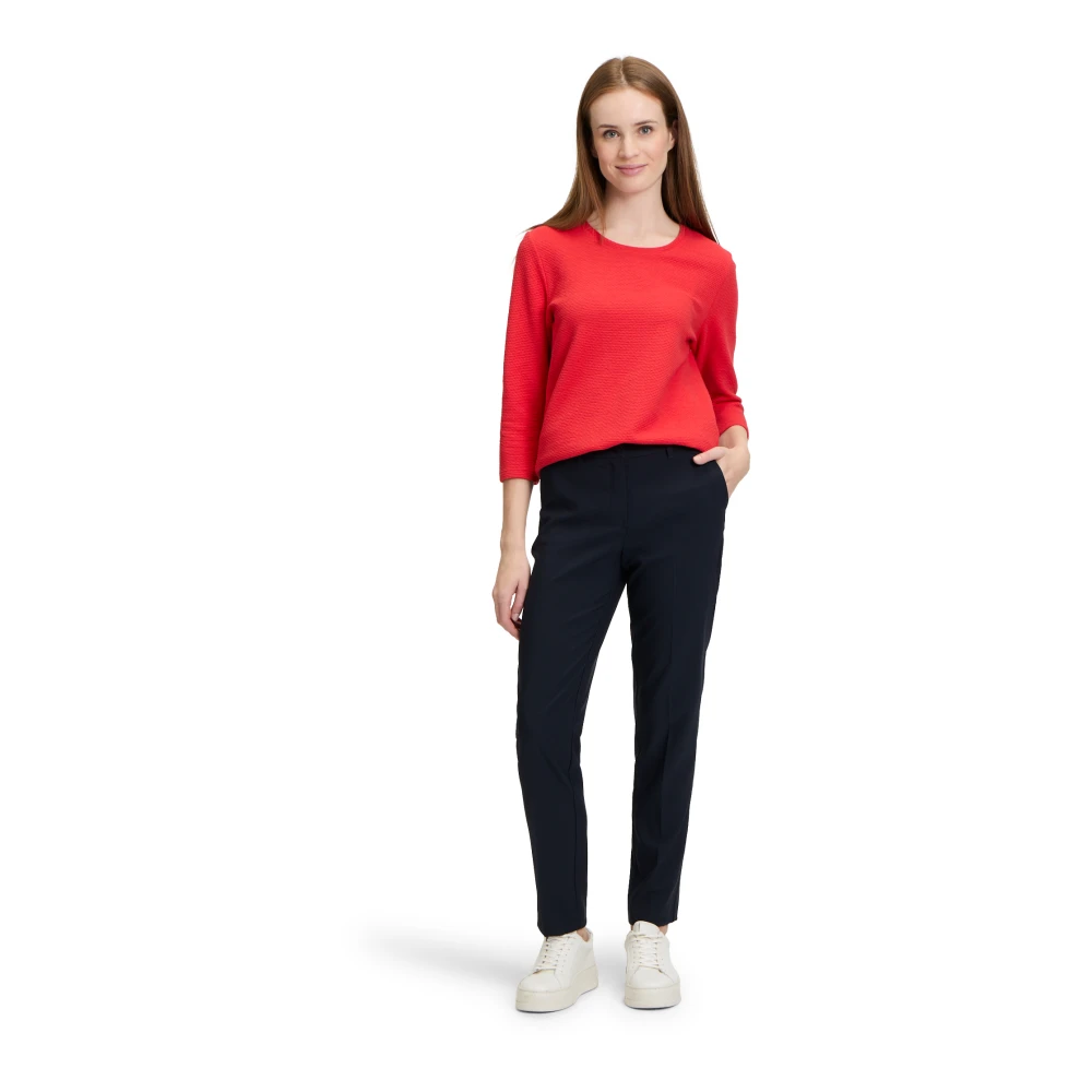 Betty Barclay Casual Piqué Shirt met Fijne Structuur Red Dames