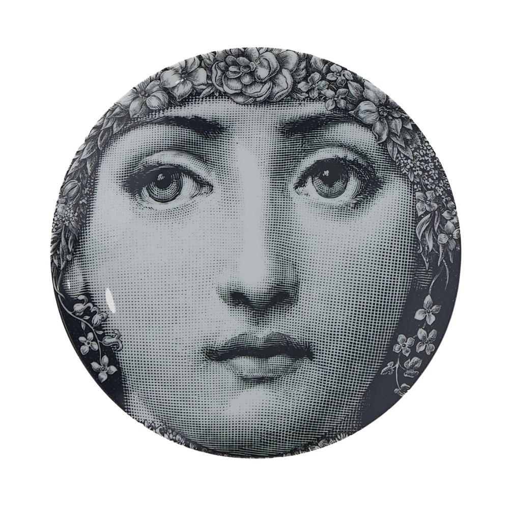 Fornasetti Elegant Keramisk Väggplatta med Lina Cavalieri Print Gray, Unisex