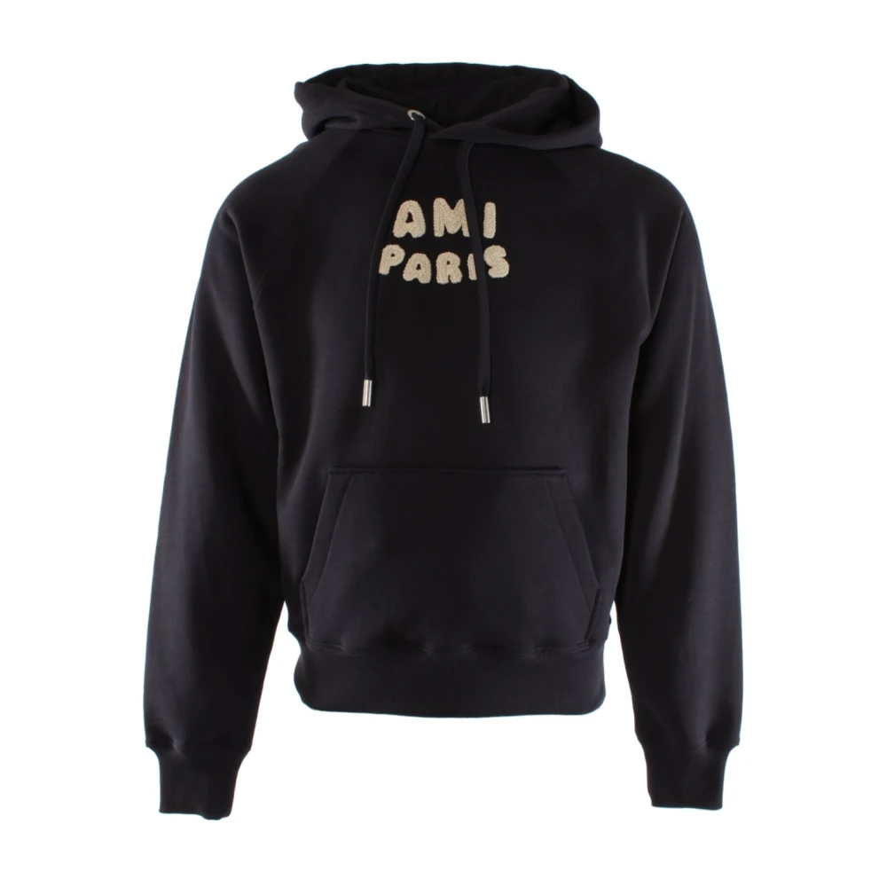 Ami Paris, Hoodies, male, Blue, Size: XL Blue Cotton Sweater for Men