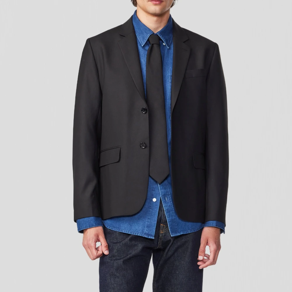 Nn07 Klassieke Zwarte Wollen Blazer Black Heren