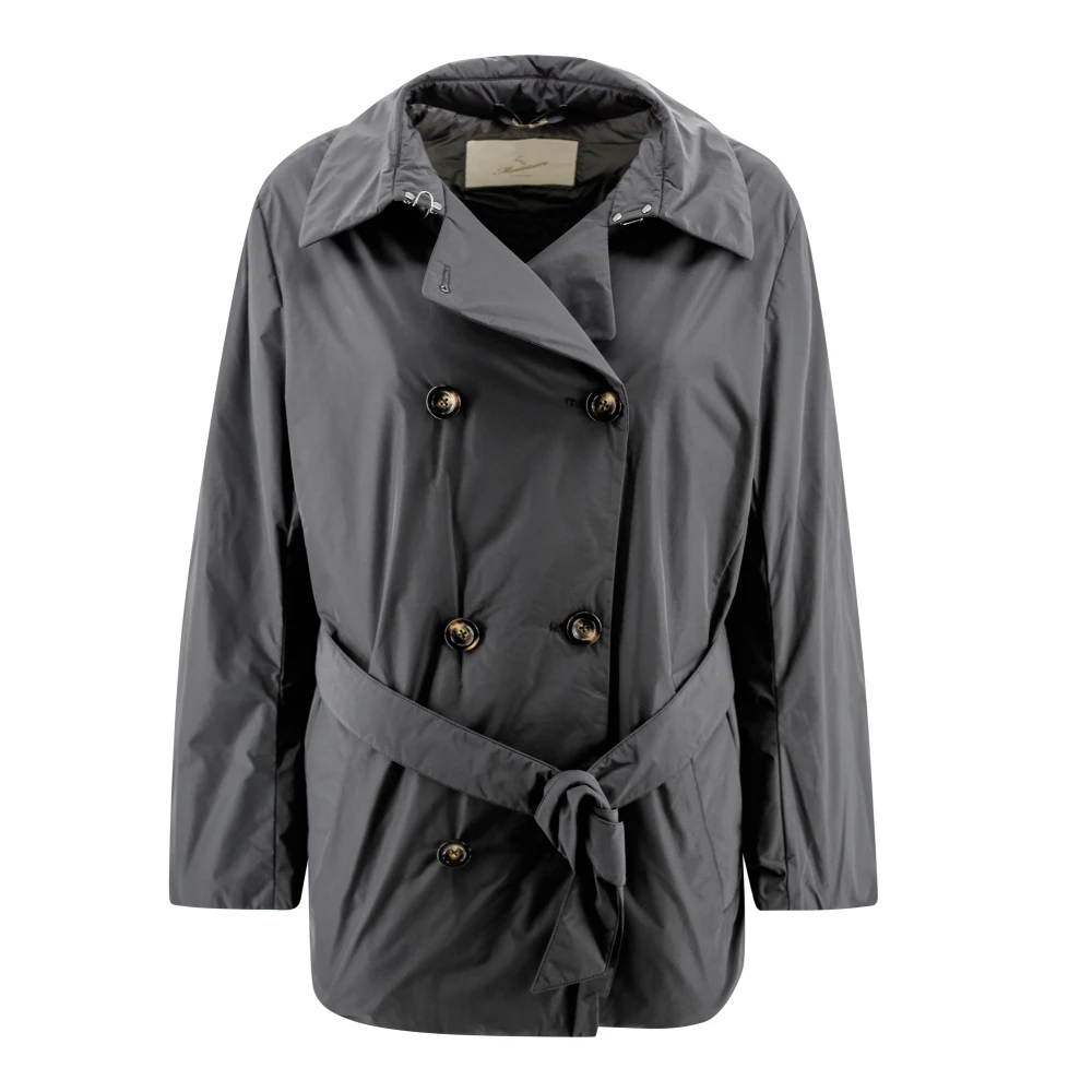 Montecore Blauwe Gewatteerde Trenchcoat met Knopen Blue Dames