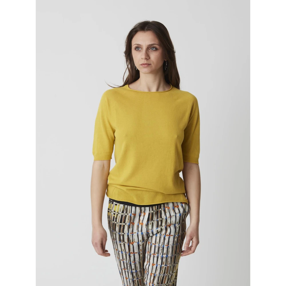 Alpha Studio Dames Ronde Hals T-Shirt Yellow Dames