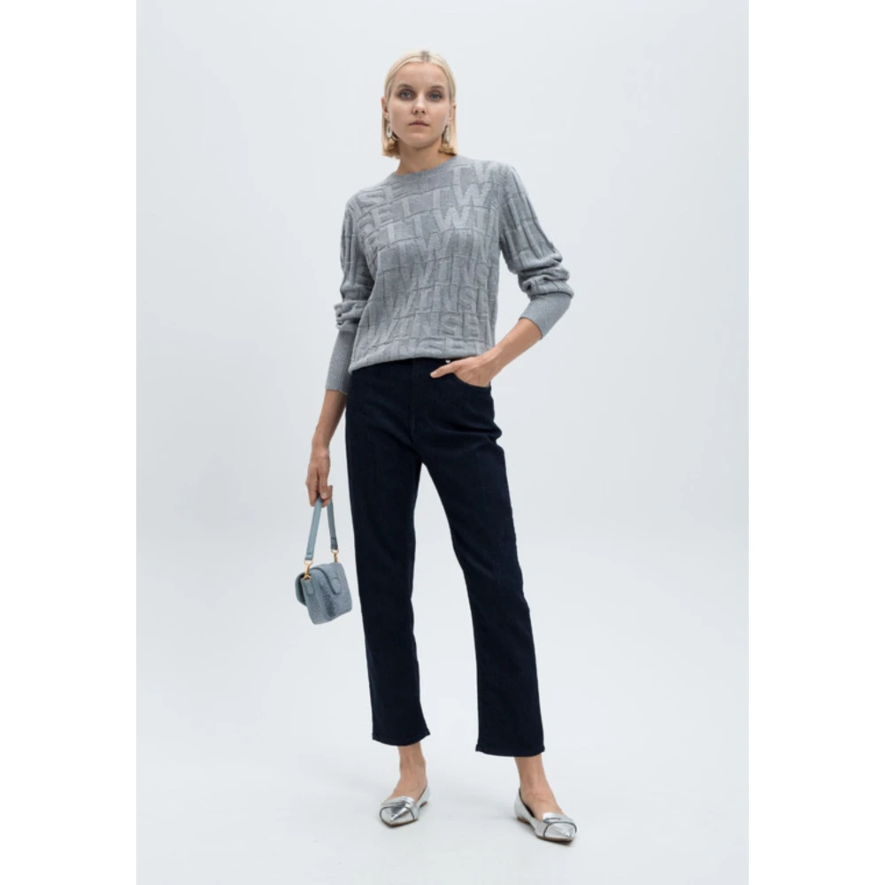 Twinset Grijze Gebreide Trui Comfortabele Katoenmix Gray Dames