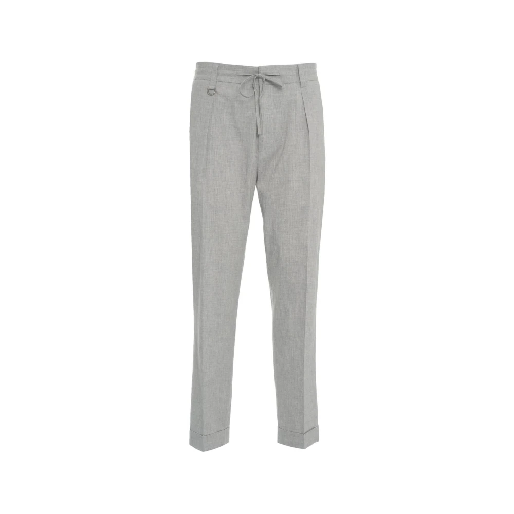Paolo Pecora Grijze Chino Broek met Trekkoord Tailleband Gray Heren