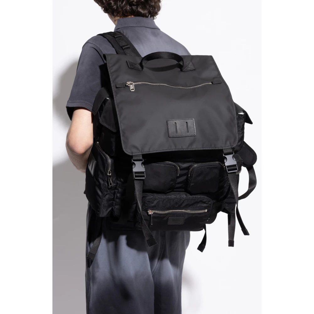 Moschino Rugzak met talrijke zakken Black Heren