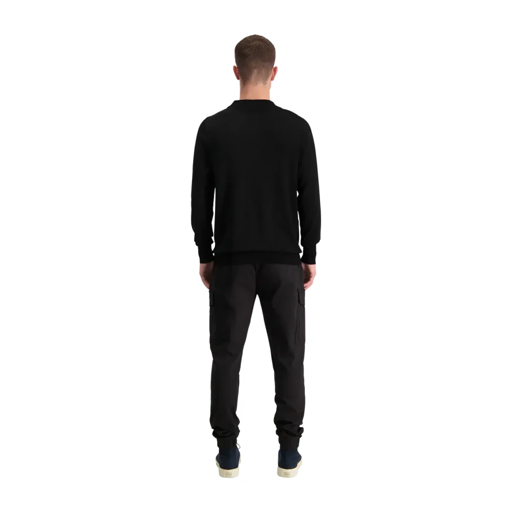 Aeden Zwarte Polo Lange Mouw Black Heren