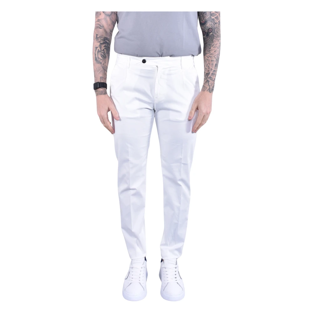 Eleventy Herr Vit Byxor W34, Bomull, Chino Byxor