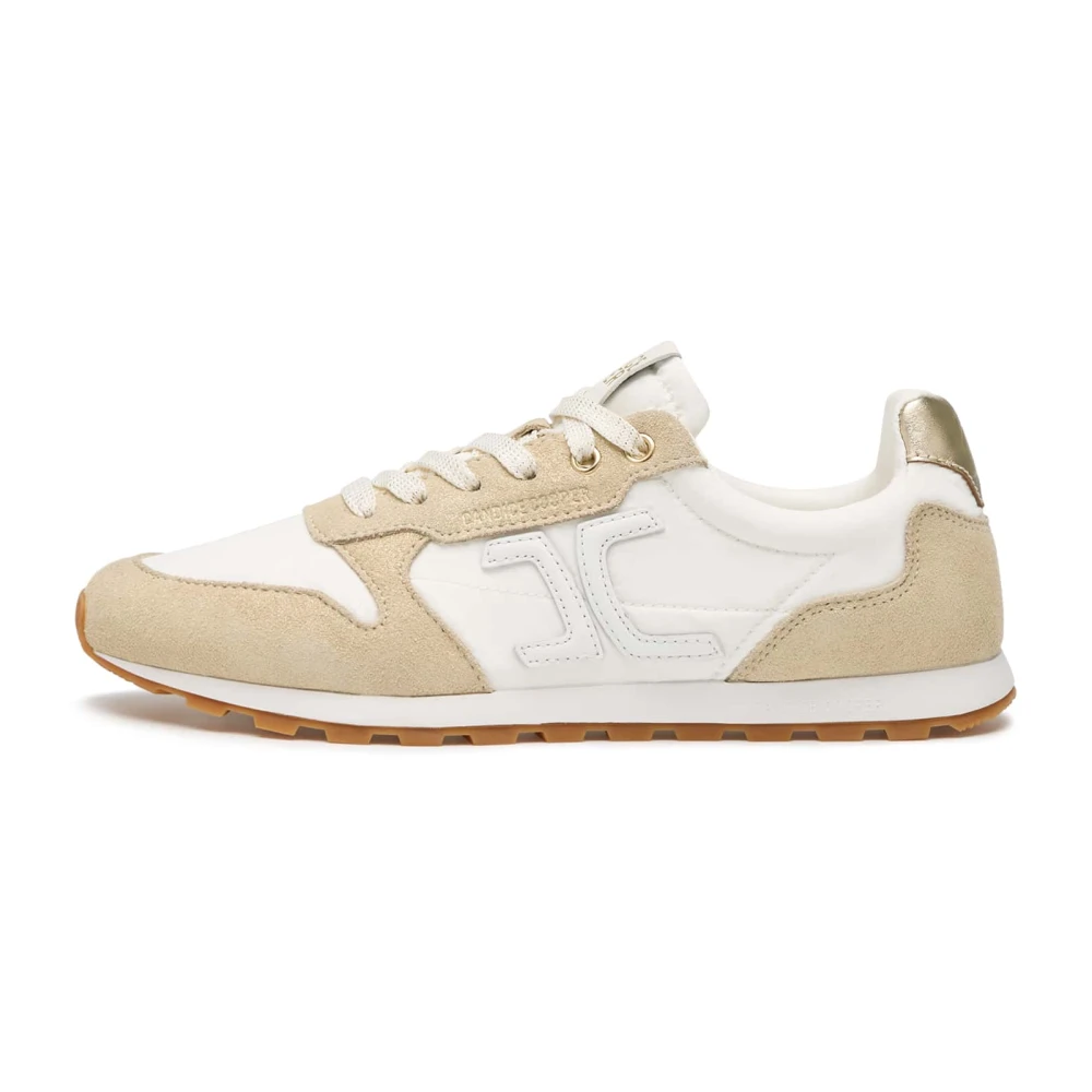 Candice Cooper Suede and technical fabric sneakers Plume 3 Woman. Dames Schoenen Beige
