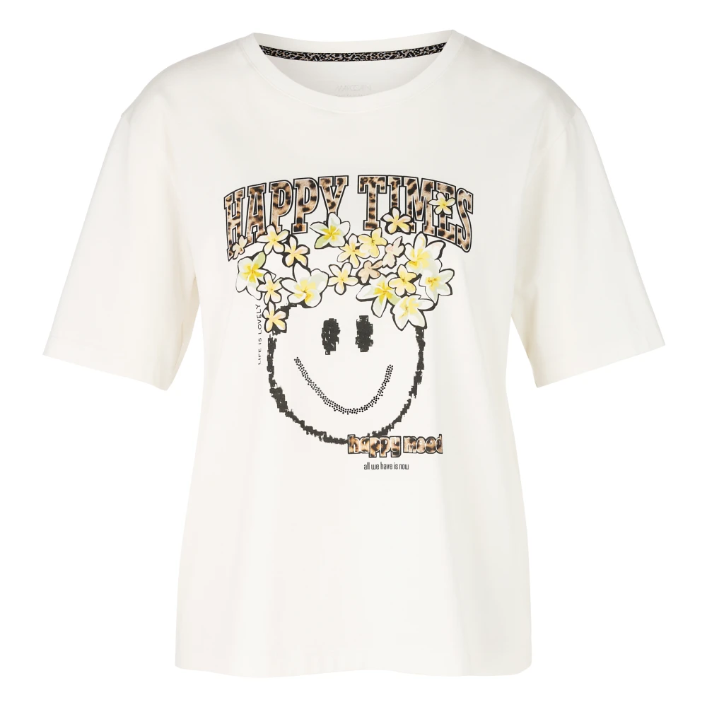 Marc Cain Biologisch katoenen T-shirt White Dames