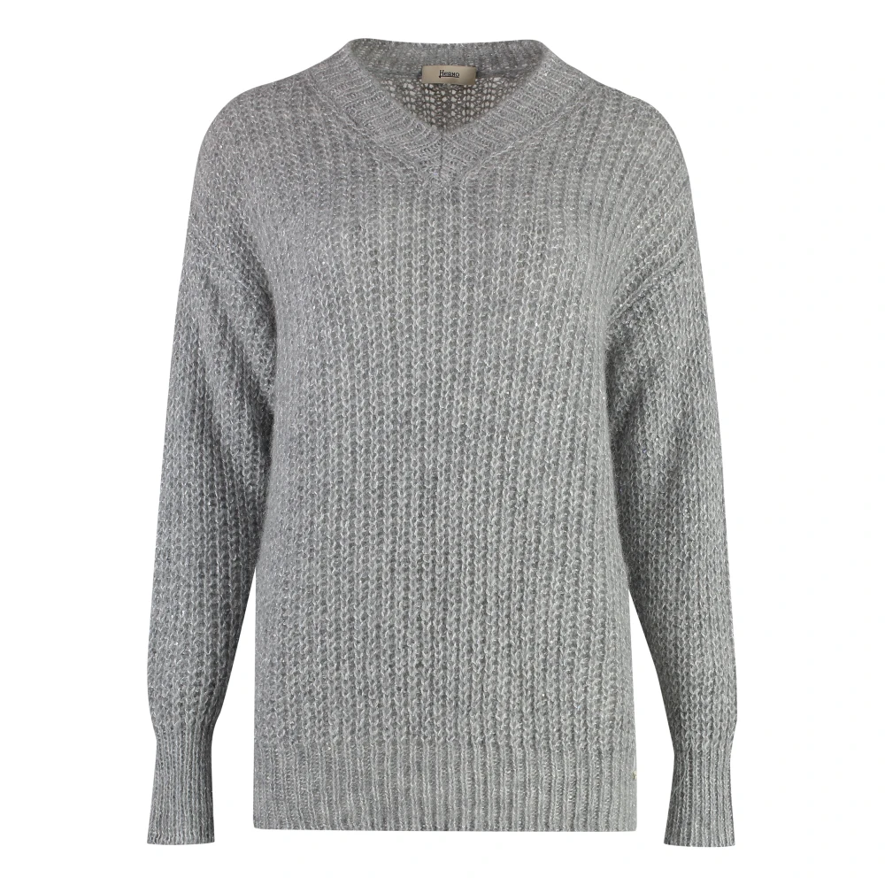 Herno Paillet Alpaca Blend Sweater Gray Dames