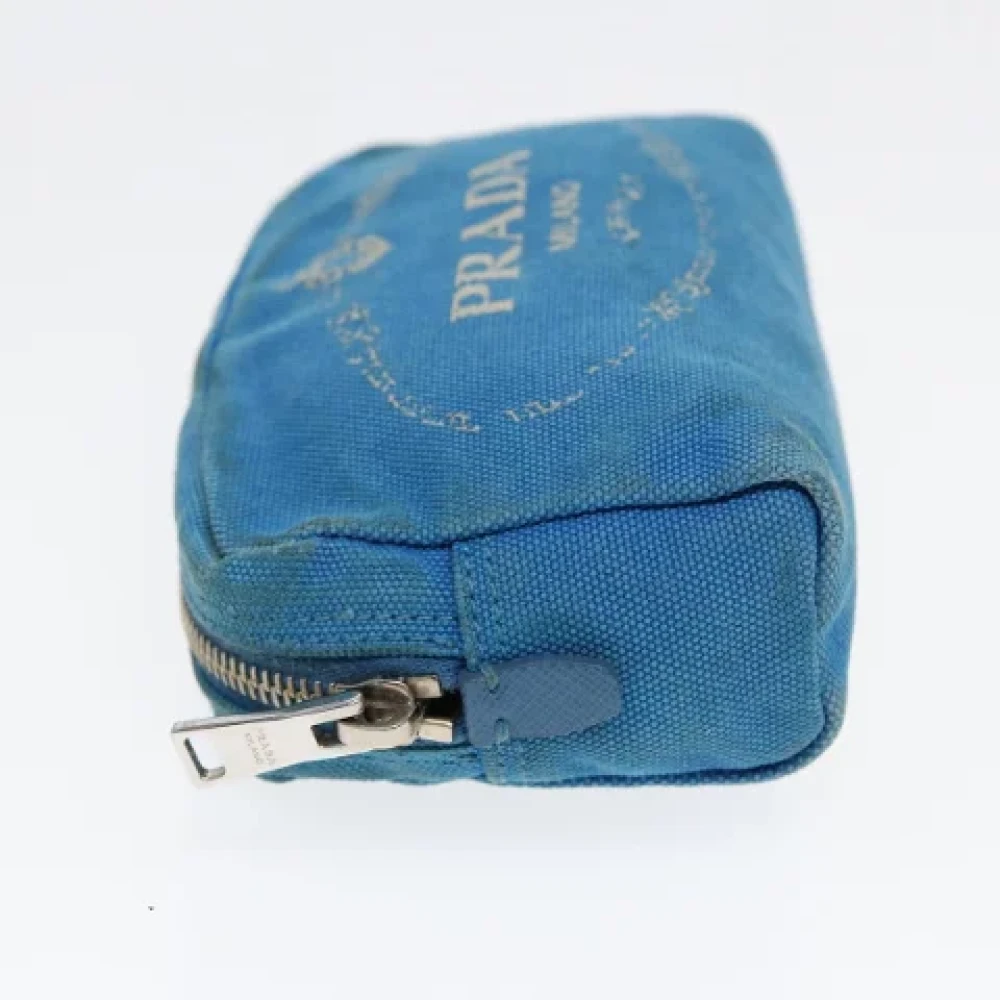 Prada Vintage Pre-owned Canvas pouches Blue Dames