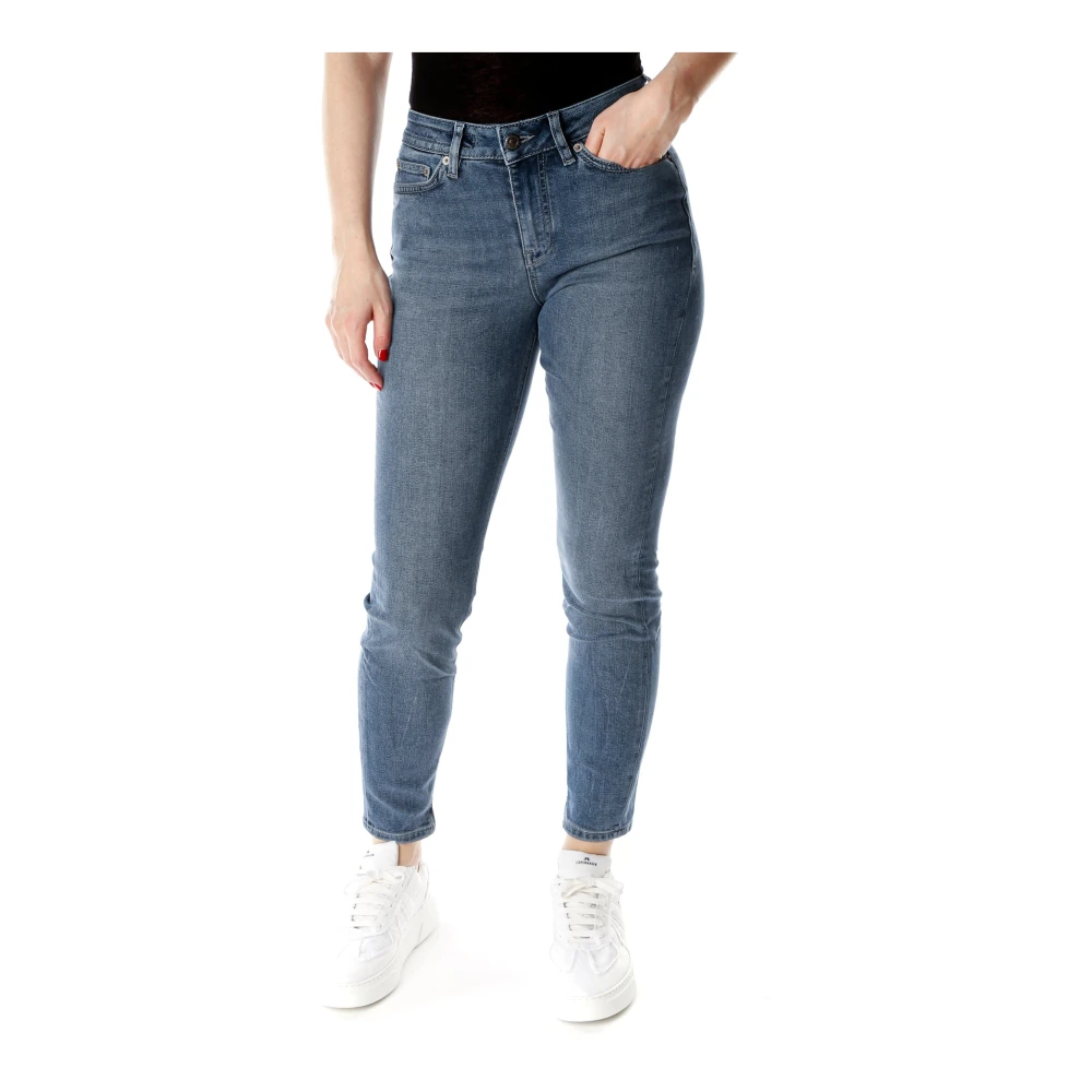 Drykorn Cropped Skinny Fit Mid Waist Jeans Blue Dames