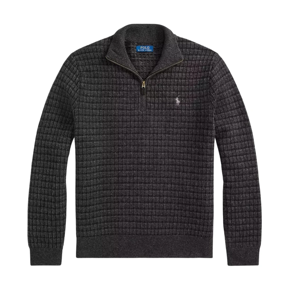 Ralph Lauren Grijze wollen geruite trui Gray Heren