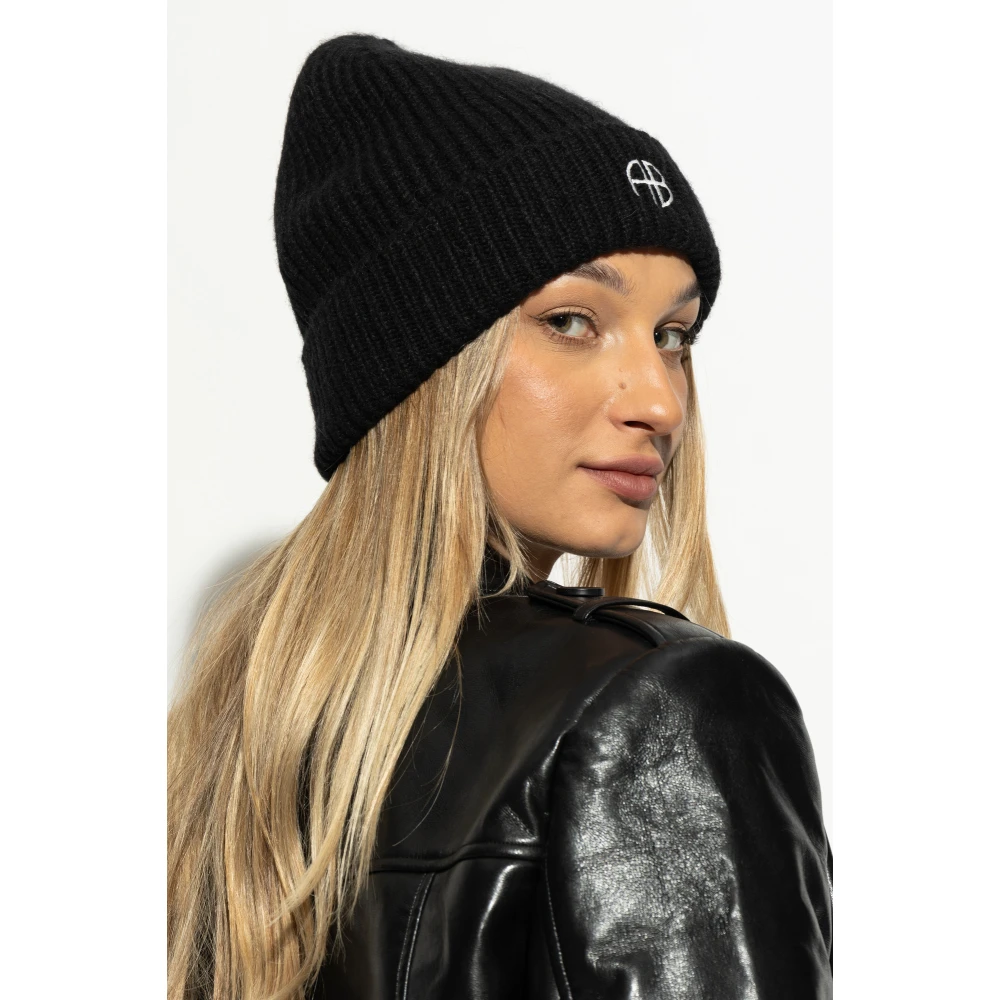 Anine Bing Wollen muts Black Dames