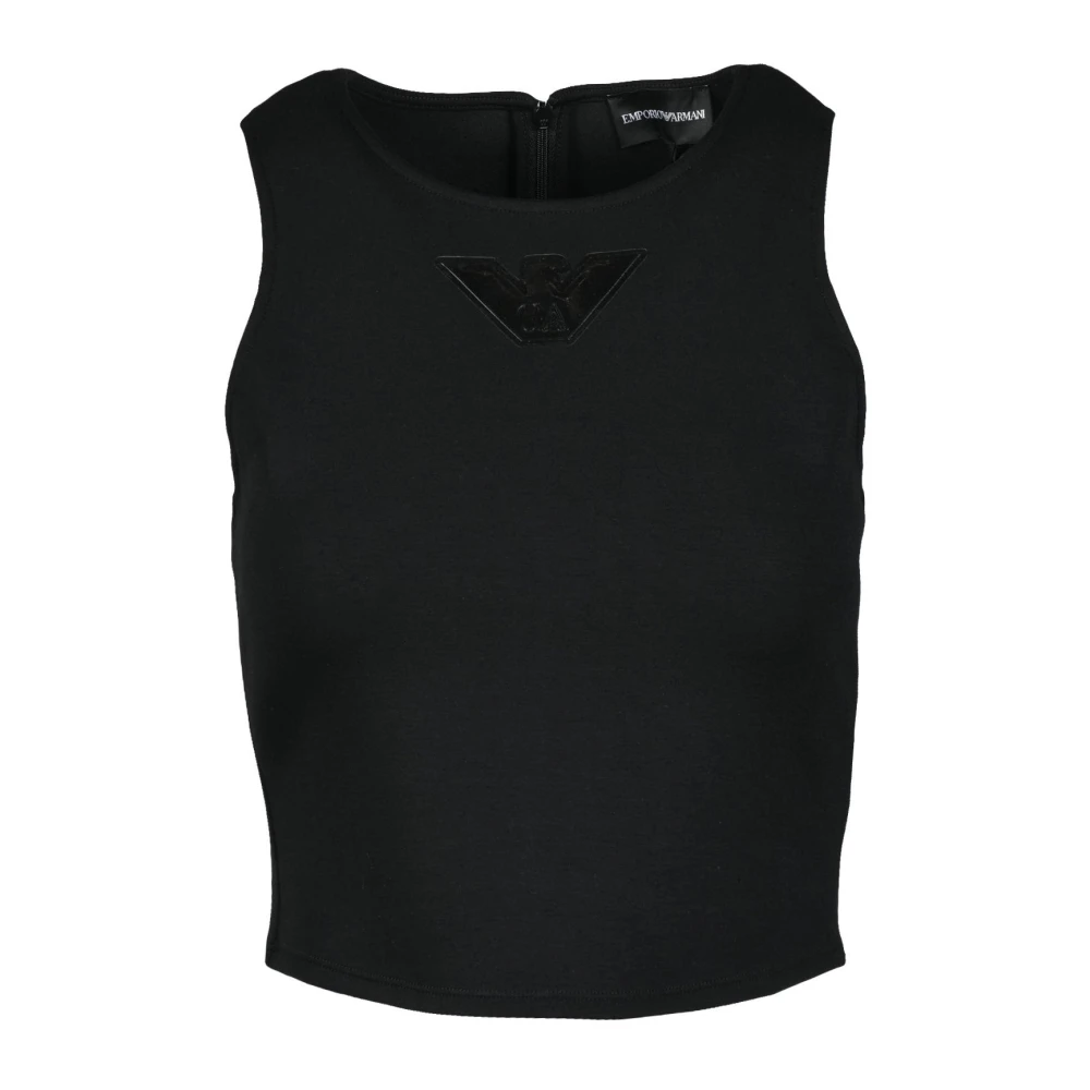 Emporio Armani Elegante Top met Stretchstof Black Dames