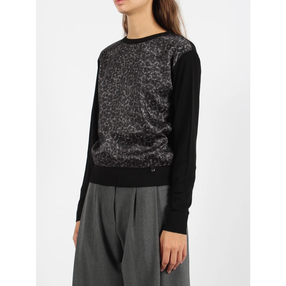 Herno Abstract Print Wollen Trui Black Dames