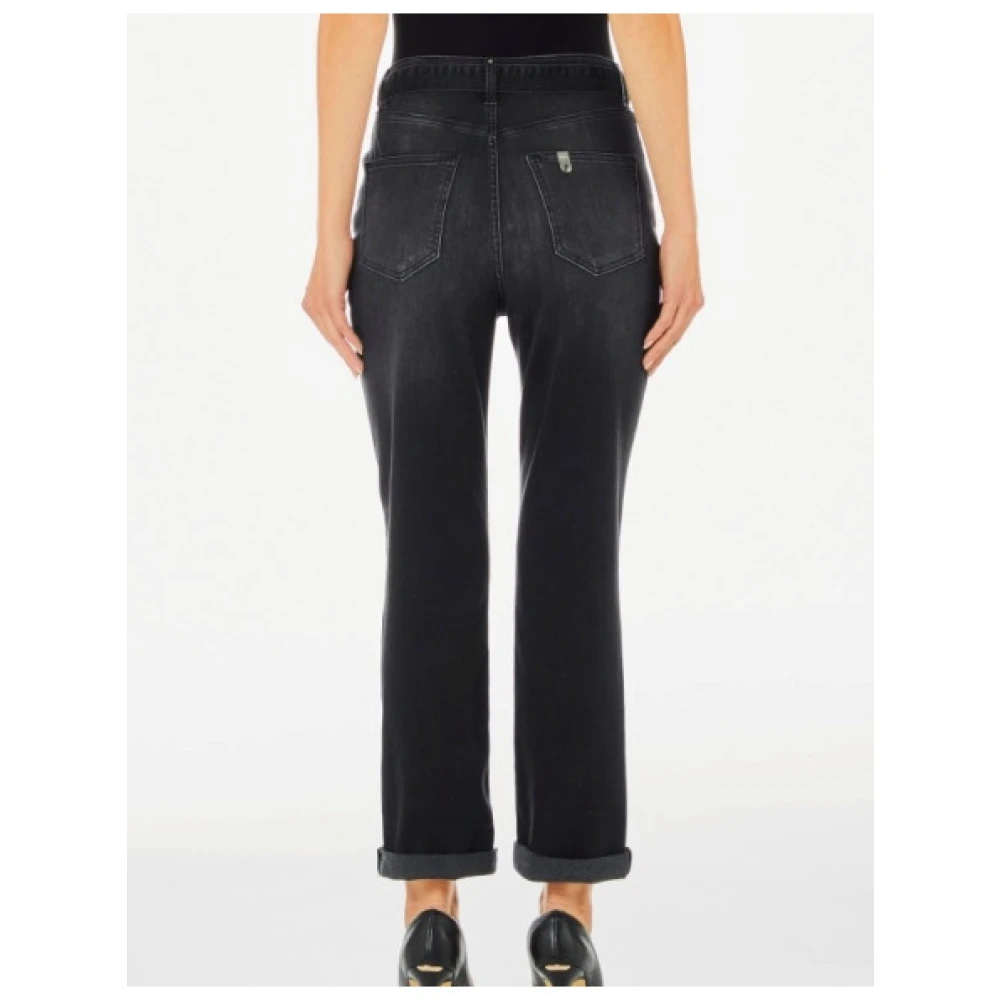 Liu Jo Hoge taille losse pasvorm enkel jeans Black Dames