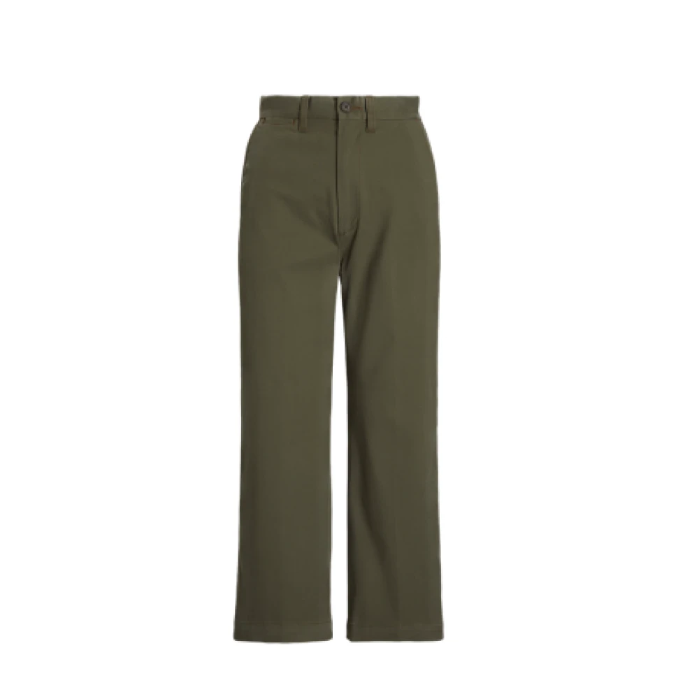 Polo Ralph Lauren Olijf Cropped Flat Front Chinos Green Dames
