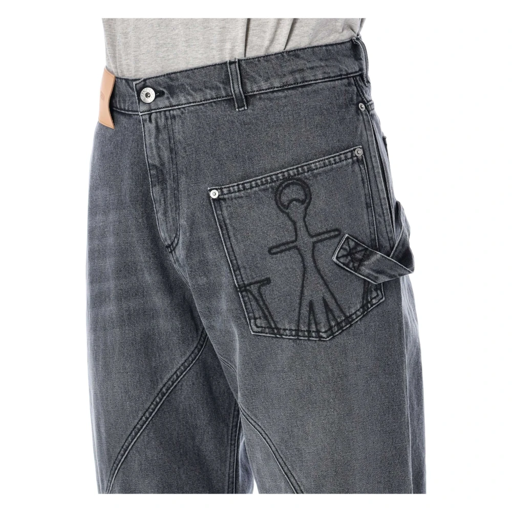 JW Anderson Twisted Worker Denim Jeans Gray Heren