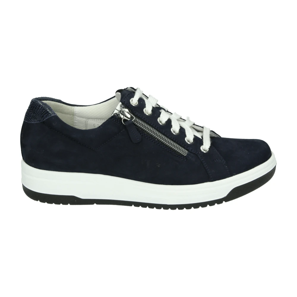 Durea Sportieve Lage Damesschoenen Nubuck Dames Schoenen Blauw