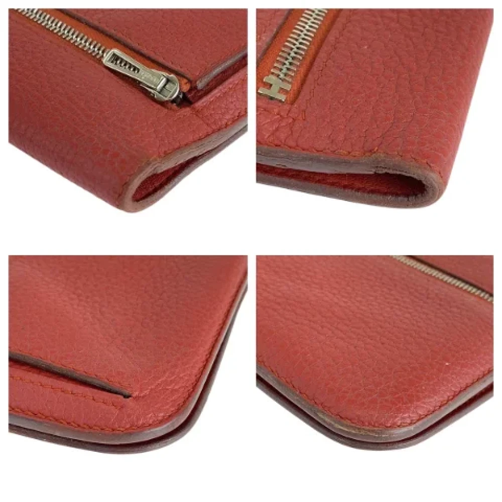 Hermès Vintage Pre-owned Leather wallets Red Dames