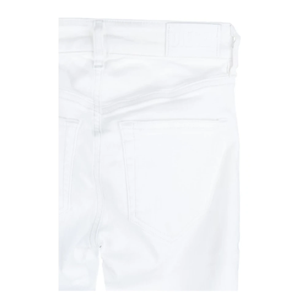 Diesel Damesjeans met knoop en rits White Dames