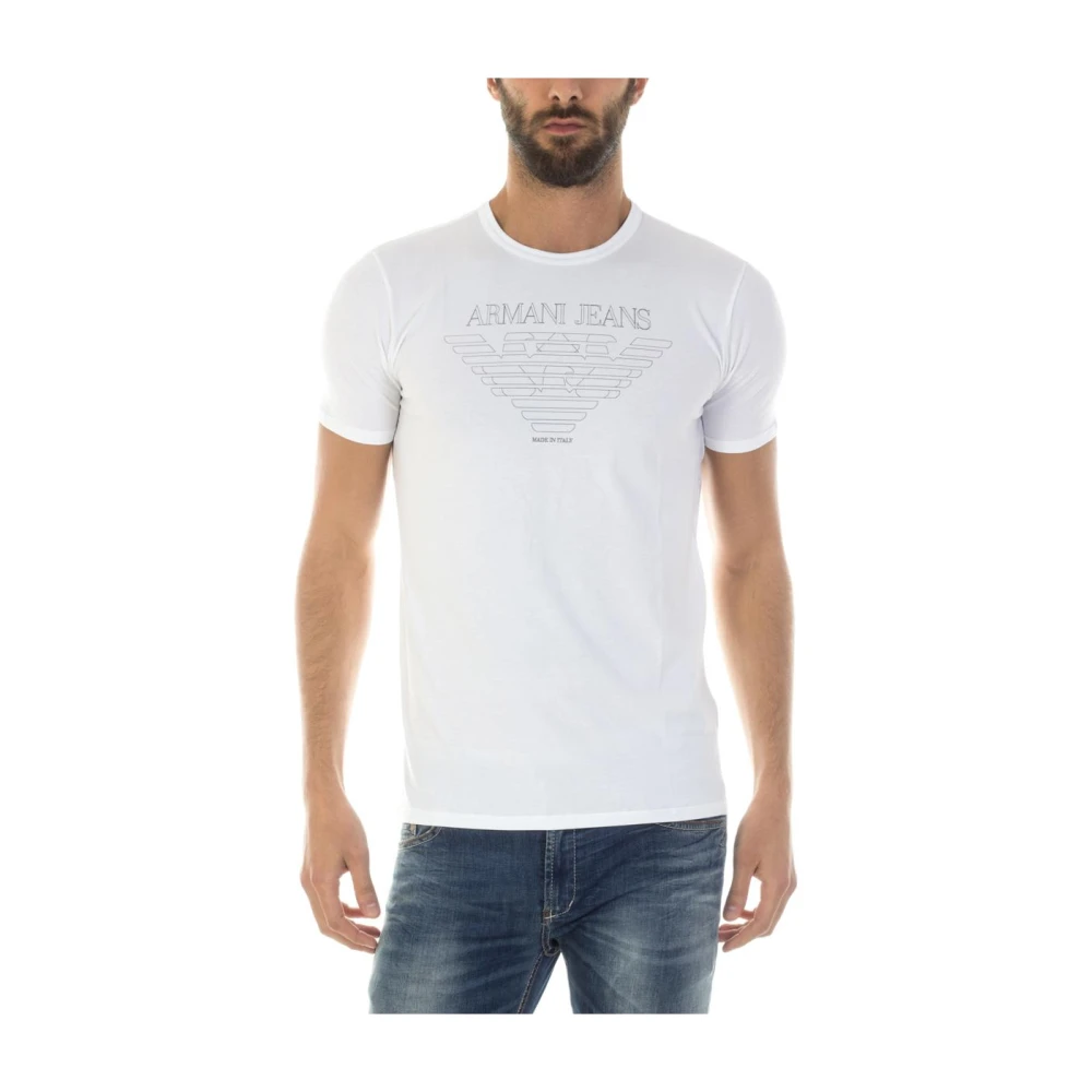 Armani Jeans Men's White T-Shirt Sweatshirt - T-Shirts - Xl - Tops