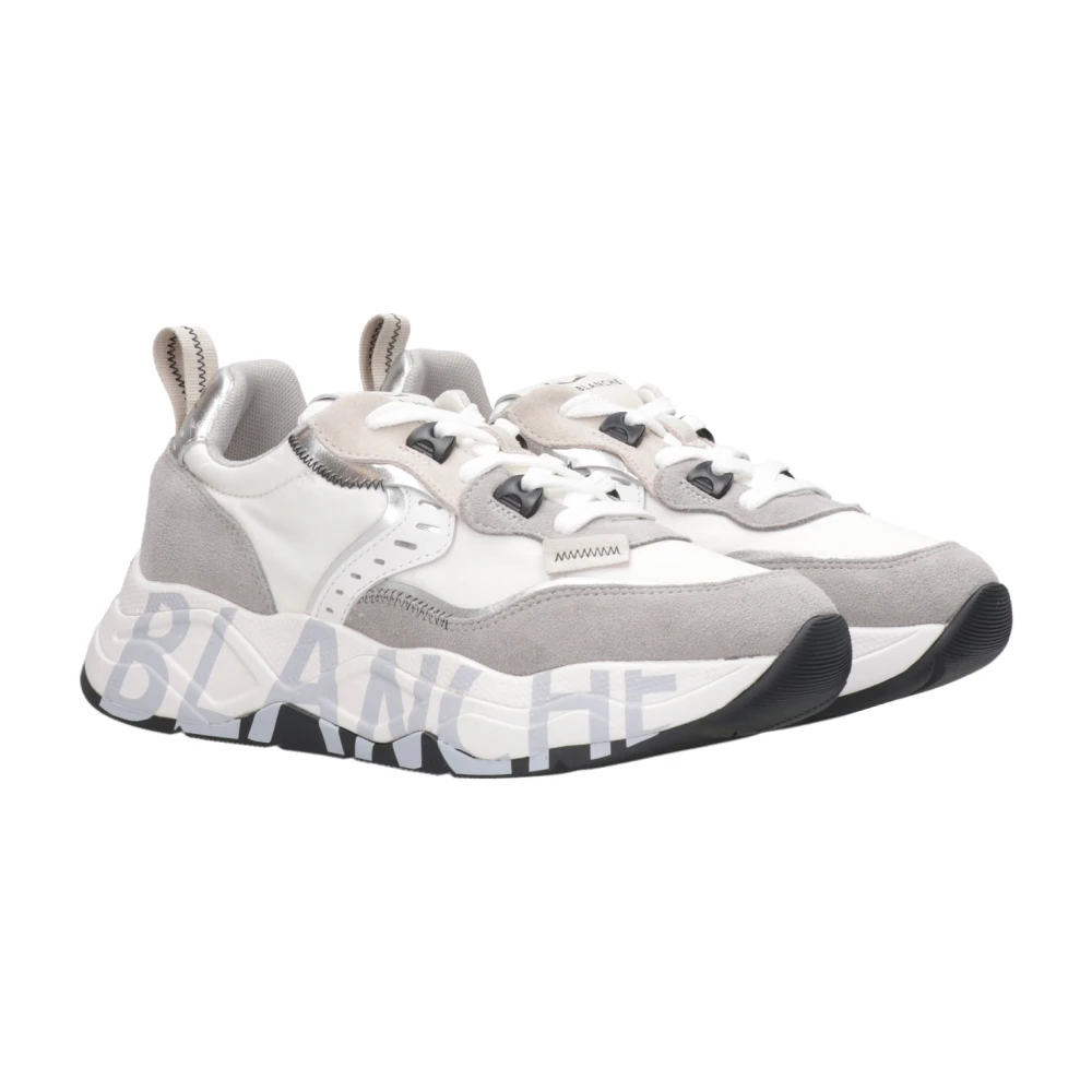 Voile blanche Gedurfde Club Sneakers met Technische Stof en Suède Gray Dames