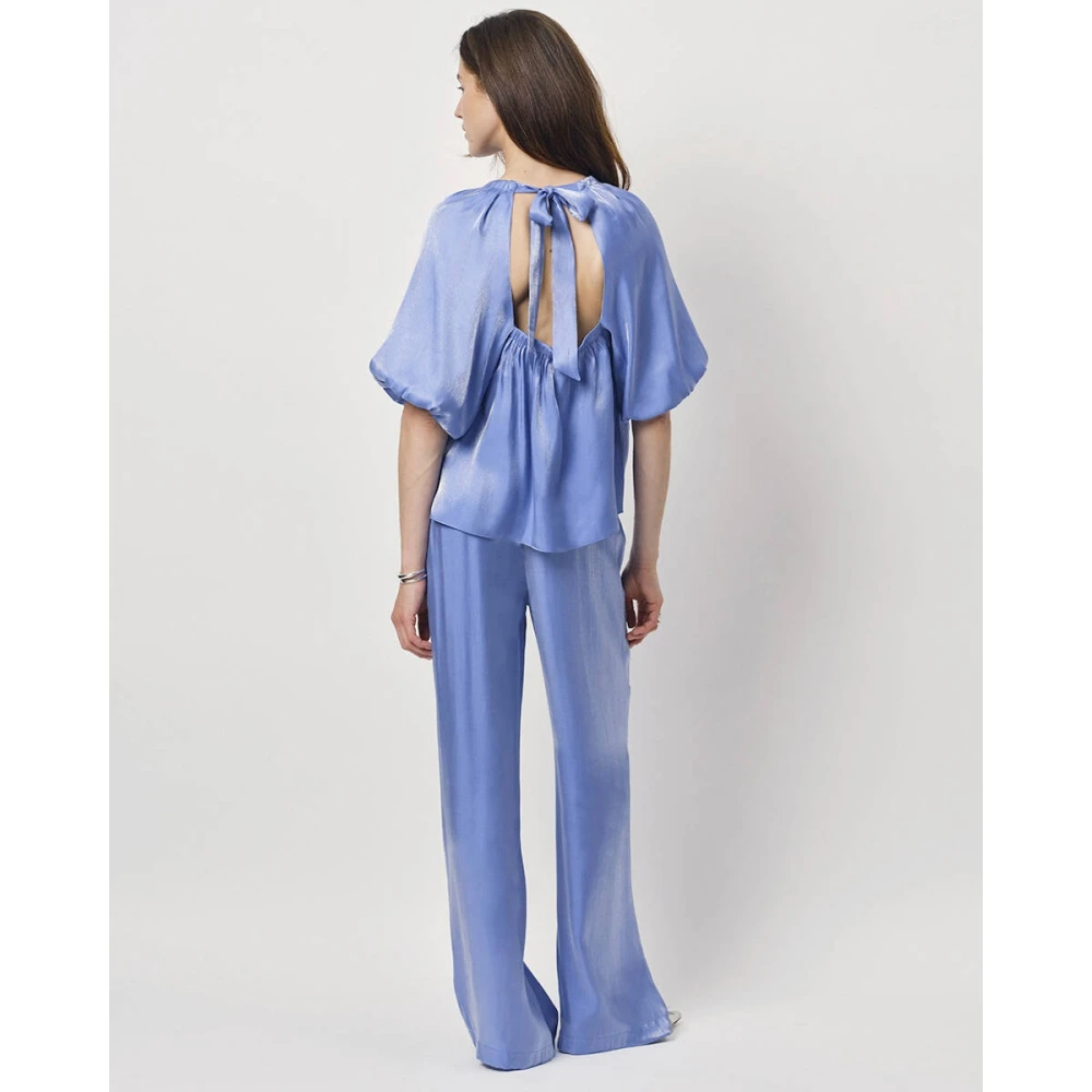 Dante 6 Glitter Wijde Pijp Broek Blue Dames